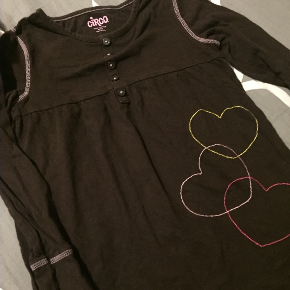 Brown tunic long sleeve girls shirt size 7/8 circo